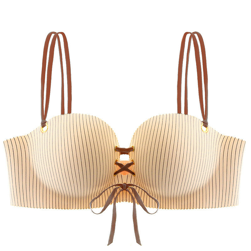 Striped strap palm bra