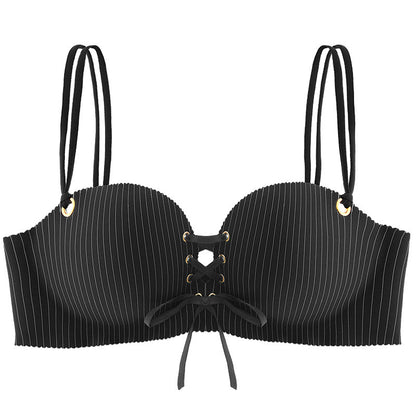 Striped strap palm bra