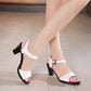 Thick Heel Fish Mouth Middle Heel Sandal Woman