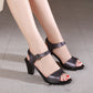 Thick Heel Fish Mouth Middle Heel Sandal Woman