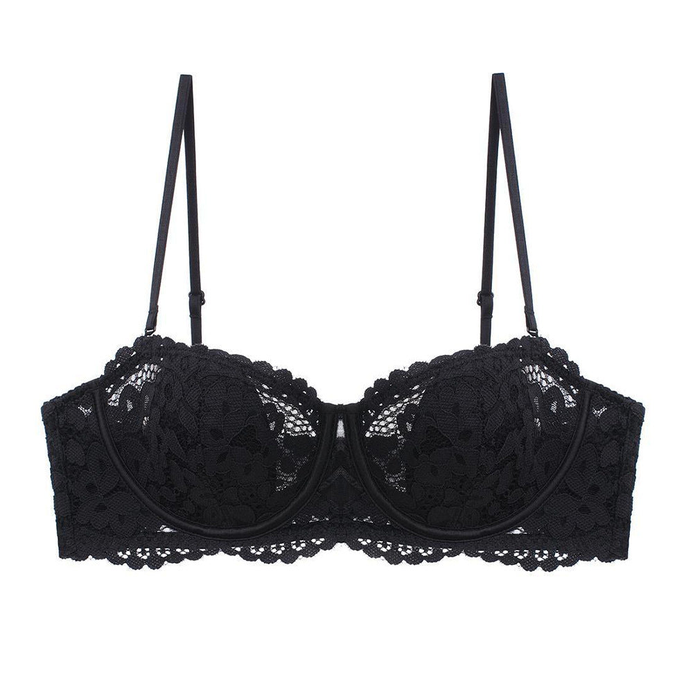 French Style Sexy Lace Bra Embroidered Soft Steel Ring Thin Cotton Bra