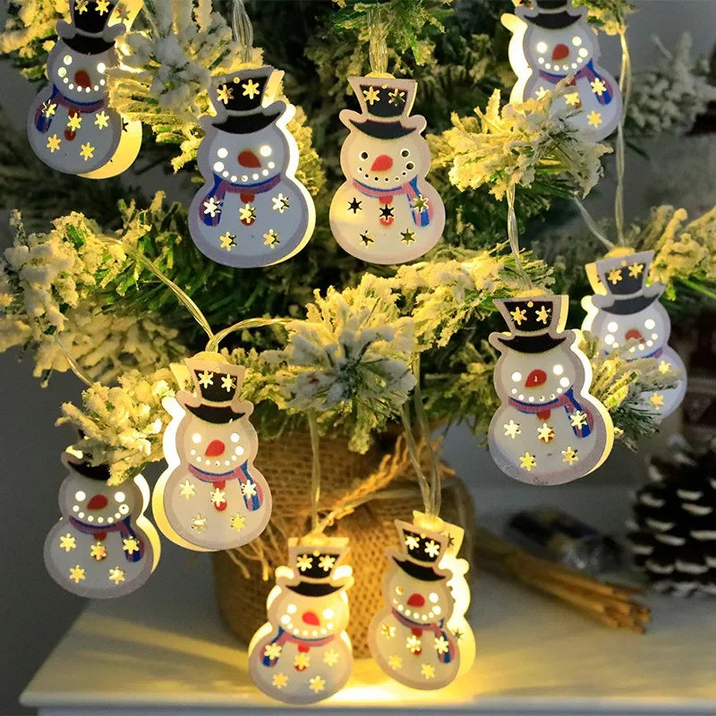 Christmas LED Light String Santa Claus Elk Snowman Xmas Ornament String Light Christmas Decorations New Year Navidad Gift