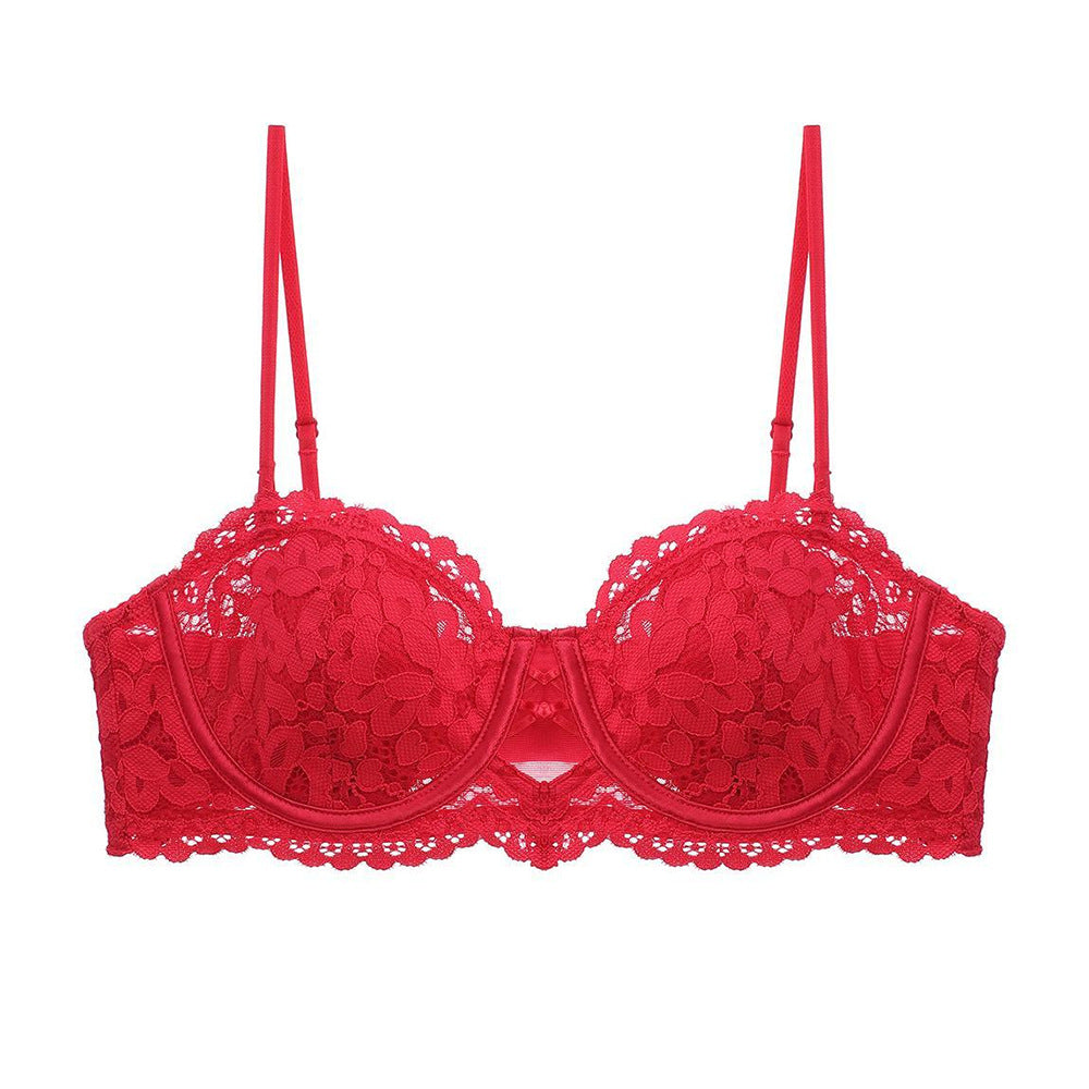 French Style Sexy Lace Bra Embroidered Soft Steel Ring Thin Cotton Bra