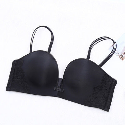 Gathered underwireless bra underwear