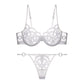 Women's Push Up Bra Ultra-thin Breathable Mesh Embroidery Bra Set