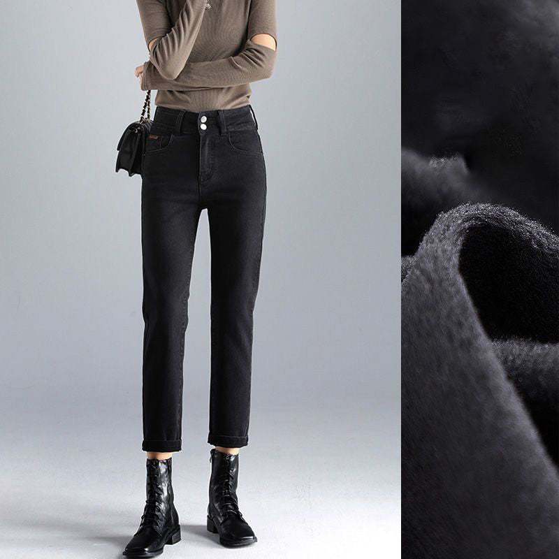 Plush Jeans For Women In Winter